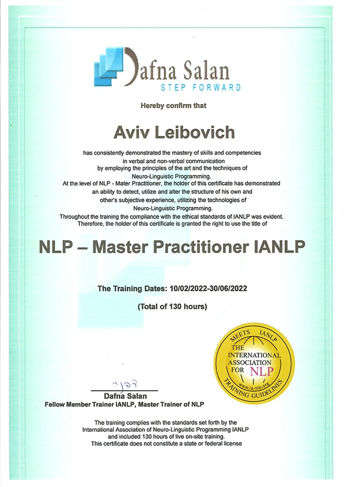 ליבוביץ אביב מאסטר NLP אנגלית